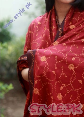 Pashmina Overall Handwoven Maroon Shawl For Girls 