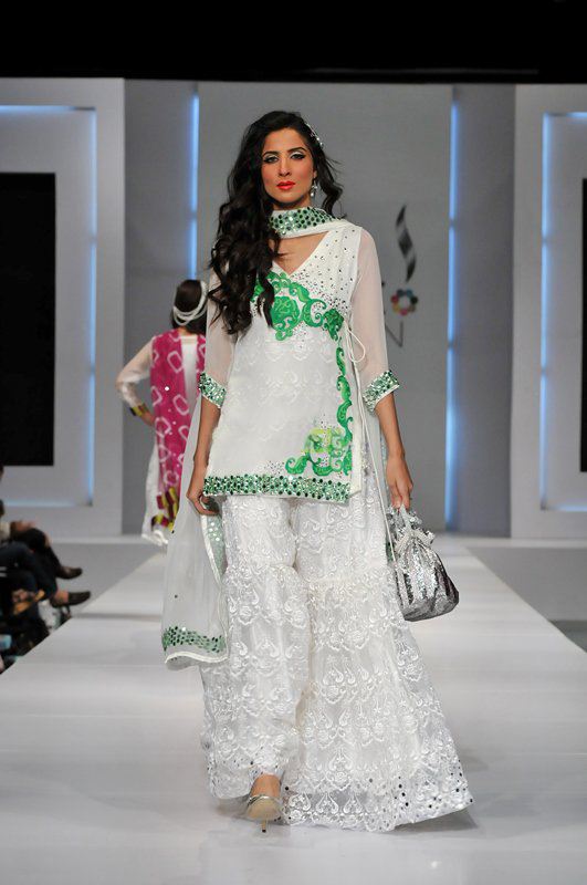 white dress by chand begum 