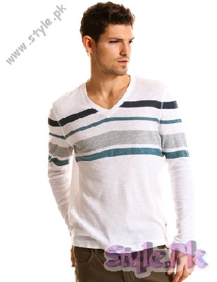 Chest Stripe Thermal V-Neck T-Shirt – Style.Pk