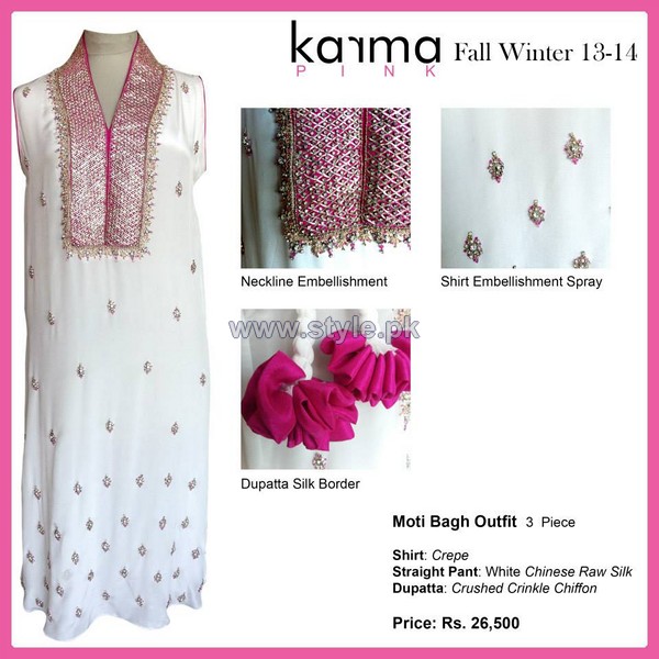 Karma Pink Fall Winter Dresses 2014 For Girls 1 – Style.Pk