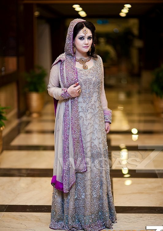 Trend Of Grey Bridal Dresses 2014 For Walima Function 005