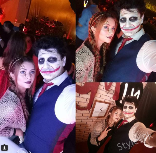 Syed Jibran with his wife at Halloween Party in Karachi - Style.Pk