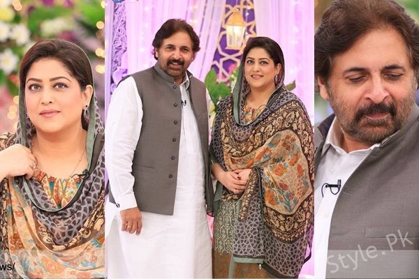See Beautiful Couple Fazila Qazi and Qaiser Khan in ARY News Iftar Transmission